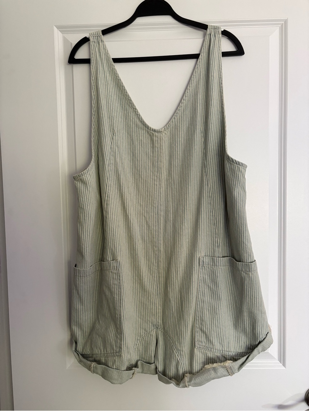 We The Free Railroad Striped High Roller Shortalls